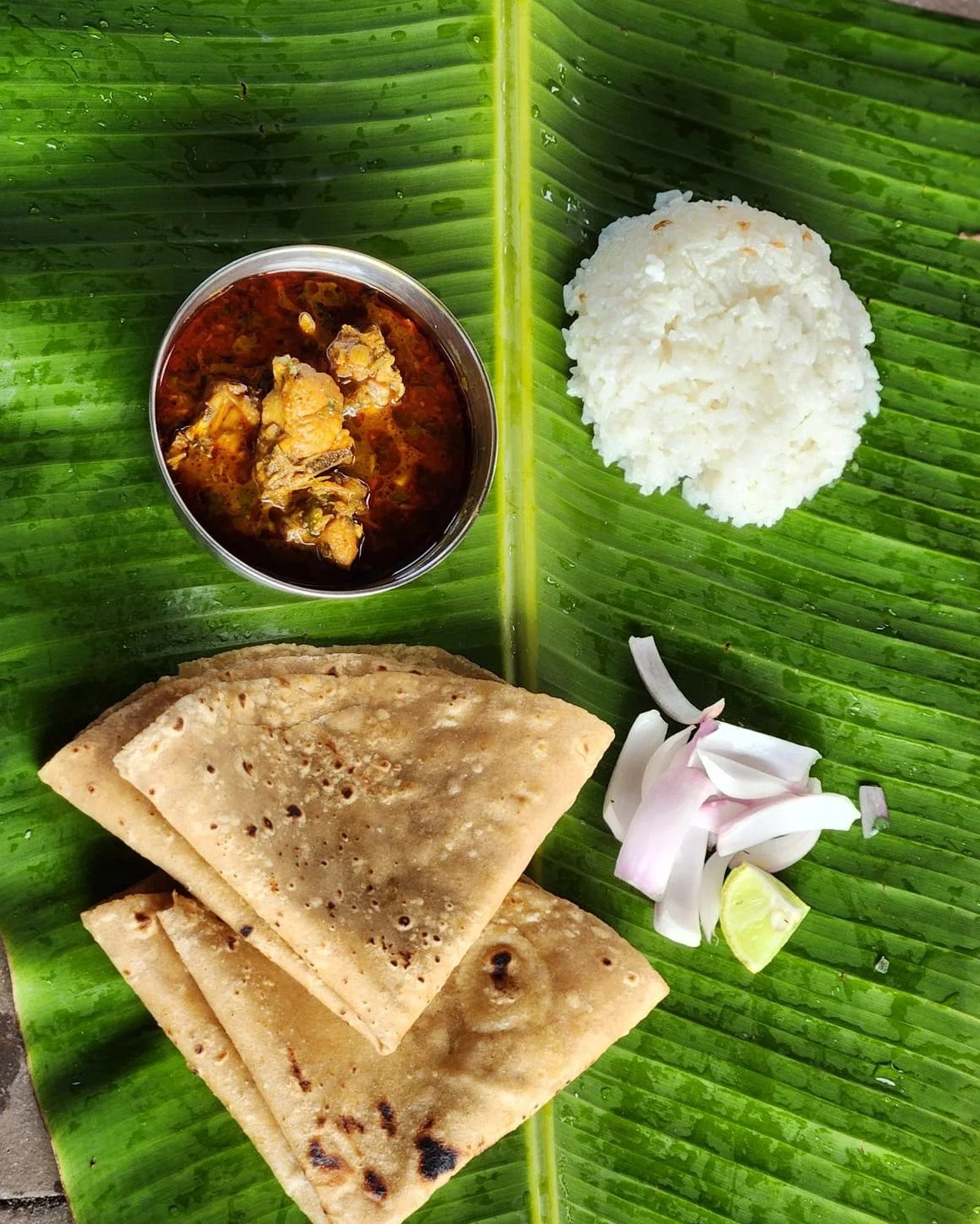 Chicken with Chapati and Rice